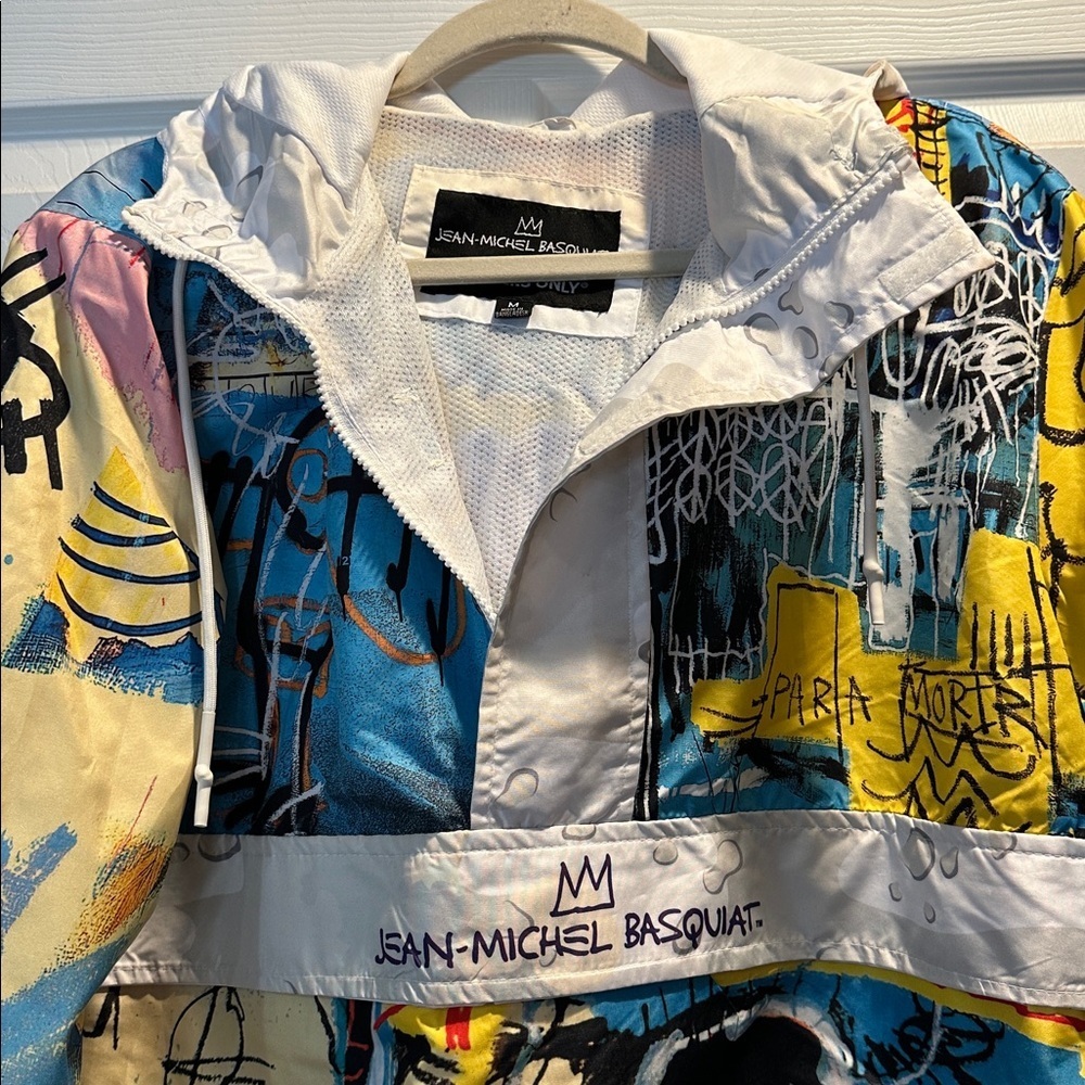 Members Only x Basquiat Hooded Nylon Pullover Windbreaker Jacket M - Picture 3 of 12